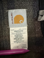 VTG Carhartt Detroit J76 CMT Work Jacket Large Blanket Lined Cement Gray USA 90s - Image 4