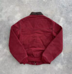 Vintage 90s Crimson Red Carhartt J14 Workwear Santa Fe Quilted Corduroy Jacket - Image 3