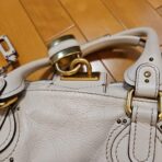 Chloe Paddington Shoulder Bag Leather Padlock Off White cG - Image 9