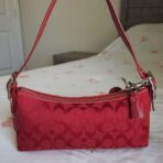 🍒 Y2K Vintage Rare Coach Red East West Baguette Shoulder Bag With Coin Purse 🍒 fM - Image 4