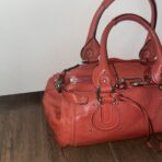 Chloe Paddington Hand Shoulder Bag Red Orange Leather Silver Hardware No Lock jO - Image 2