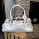 Chloe White Paddington Leather Bag In White Medium Ve