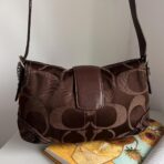 Coach Signature Soho Demi Shoulder Bag Brown Silver JM - Image 3