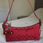 🍒 Y2K Vintage Rare Coach Red East West Baguette Shoulder Bag With Coin Purse 🍒 fM - Image 2