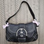 Vintage Y2K Mini Soho Black Buckle Flap Shoulder Bag Purse Yy