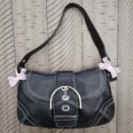 Vintage Y2K Mini Soho Black Buckle Flap Shoulder Bag Purse Yy