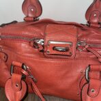 Chloe Paddington Hand Shoulder Bag Red Orange Leather Silver Hardware No Lock jO - Image 4
