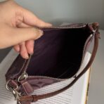 Coach Signature Demi Pouch Purple Burgundy Silver Lv - Image 6