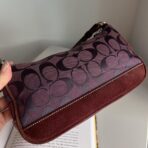 Coach Signature Demi Pouch Purple Burgundy Silver Lv - Image 3