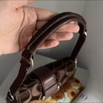 Coach Signature Soho Demi Shoulder Bag Brown Silver JM - Image 5