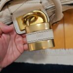Chloe Paddington Shoulder Bag Leather Padlock Off White cG - Image 3