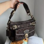 Coach Signature Legacy 65Th Anniversary Shoulder Bag Dark Brown Black Gold et - Image 2