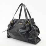 Authentic MIU MIU Logo Leather Tote Bag Shoulder Bag Black🩷🍒 - Image 3