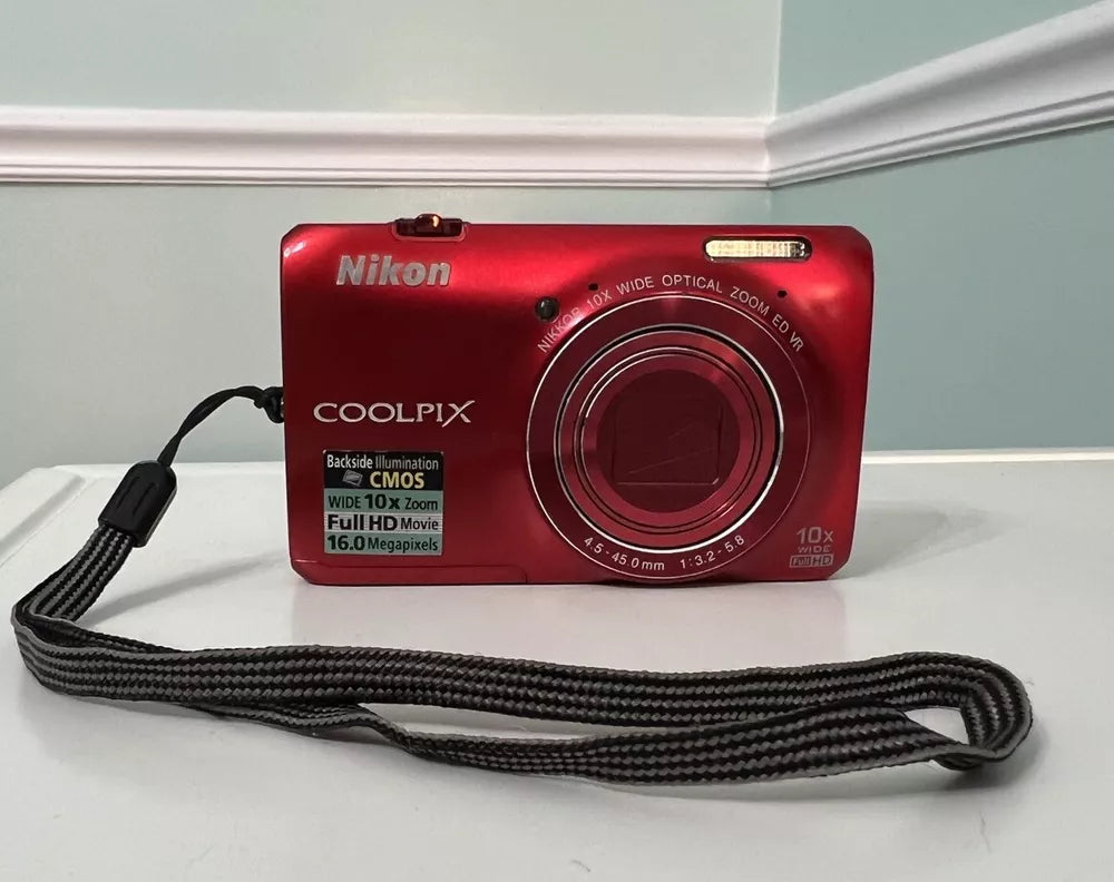 Used 🍇₊˚💜 Nikon COOLPIX S6300 (Red) 16.0MP Compact Digital Camera with 10x Optical Zoom 🍥🎀📷 - Image 1