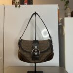 Coach Vintage Y2K Brown Signature Suede/Canvas Mini Soho Shoulder Bag🍬⚡ - Image 7