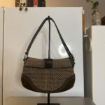 Coach Vintage Y2K Brown Signature Suede/Canvas Mini Soho Shoulder Bag🍬⚡