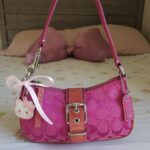 Y2K Vintage Coach Barbie Pink Suede Mini Demi Buckle Shoulder Bag🌺🩷