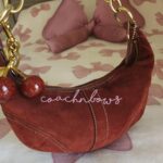 ❤️ Y2K Vintage Coach Small Suede Burgundy Hobo Shoulder Bag ❤️ - Image 3