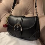 Coach Soho Flap Bag in Black Leather with Cherry Charm NEW - Image 2
