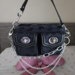 Y2K Vintage Coach Mini Double Turnlock Handbag Shoulder Bag🖤🍫 - Image 2