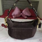 Y2K Vintage Coach Soho Brown Gold Suede Shoulder Bag Purse🤎🌆