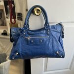 PreOwned Authentic Balenciaga city bag blue lambskin leather💜🍇 - Image 8