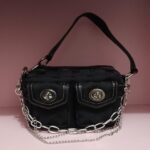 Y2K Vintage Coach Mini Double Turnlock Handbag Shoulder Bag🖤🍫 - Image 3