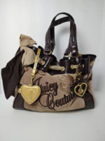 Vintage Juicy Couture Purse Shoulder Bag Velour Tan Brown Y2K🌲🍀