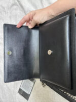 YSL Saint Laurent Sunset Shoulder Bag Medium Black Leather💜🍇 - Image 6