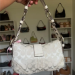 Vintage Coach Soho Flap White Jacquard🍎🔥 - Image 2