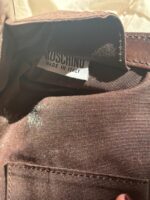 Moschino Vintage Brown Leather Striped Bag Floral Detail🤍🗻 - Image 7