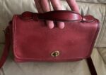 Vintage Coach Purse 9870 Red Leather Court Top Handle Bag Crossbody 🍒❤️‍🔥 - Image 4