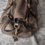 Authentic Miu Miu Purple Grey Leather Vitello Lux Bow Bag In Gold Hardware With Removable Strap🤎🌆 - Image 5