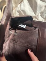 Moschino Vintage Brown Leather Striped Bag Floral Detail🤍🗻 - Image 6